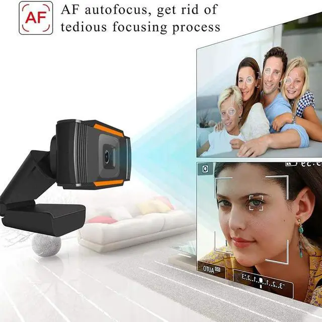 Alt view image 2 of 5 - Webcam 1080p USB Camera 110 degrees rotatable 2.0 Video Recording Web Camera with Microphone For PC Computer