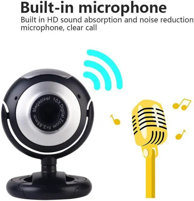 Alt view image 2 of 5 - For PC Laptop Web Camera PC Webcam Video Calling Computer Camera USB Webcam Camera with Mic Night Vision Web Cam r60