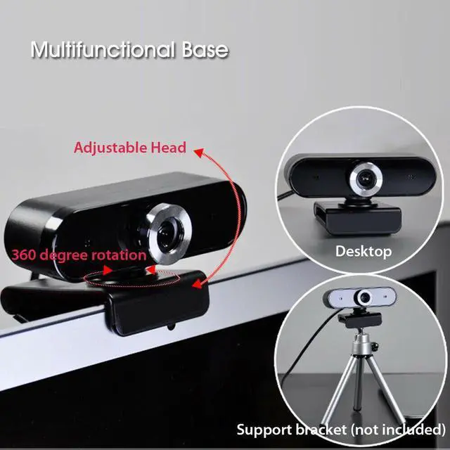 Alt view image 3 of 7 - 1080P Full HD Smart Auto Control Web Camera USB Driver-free Webcam with Noise-cancelling Mic for Teleconferencing Live Streaming