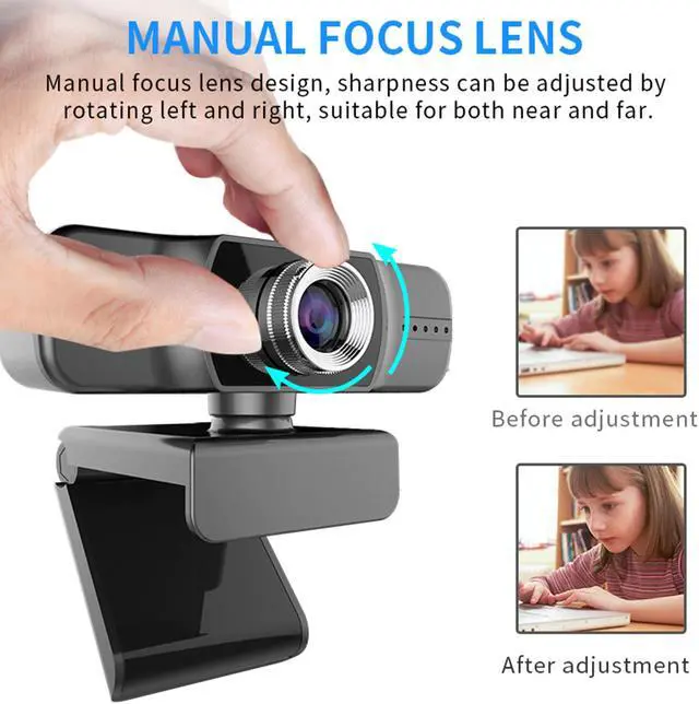 Alt view image 3 of 5 - 1080P Web Camera 1920 x 1080p Web Cam USB Camera Webcam HD Live Streaming Webcam with Double microphone for PC Laptop