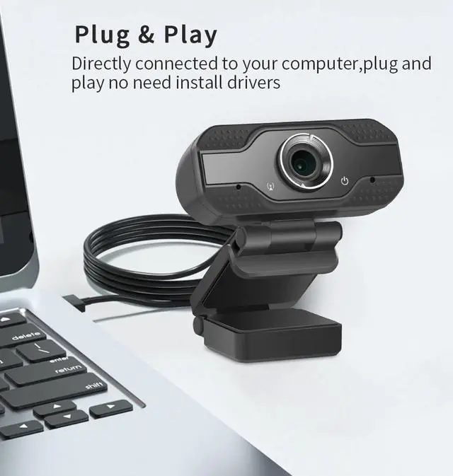 Alt view image 4 of 5 - 1080P HD USB Webcam Rotatable Mini Web Camera Plug and Play with Micphone For PC Computer Desktop Laptops Video Conference Work