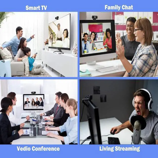 Alt view image 2 of 5 - 1080P HD Web Camera 1920 X 1080p USB 2.0 Built-in Microphone Clip-on PC Laptop Desktop USB s No Driver