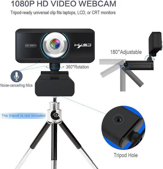 Alt view image 5 of 5 - S4 Full HD 1080P Webcam Manual Focus Computer Camera Built-in Microphone Video Call Web Camera for PC Laptop Webcam