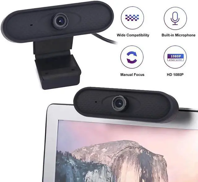 Alt view image 3 of 5 - Stocks Webcam 1080P 1920x1080 USB HD Camera Webcam Clip Web Cam With Microphone For PC Laptop Web Camera Kamera ternetowa