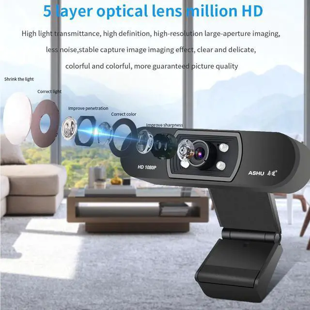 Alt view image 2 of 7 - Stocks Webcam Usb Full Hd 1080p 1920x1080 Web Camera For Computer Smart Android Tv Gamg Pc W10 Laptop Dropshippg