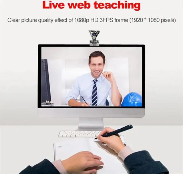 Alt view image 5 of 5 - 1080P Webcam Lightweight Web Camera Webcam Built-in Microphone High Pixel for Computer PC Live Streaming Video Conference