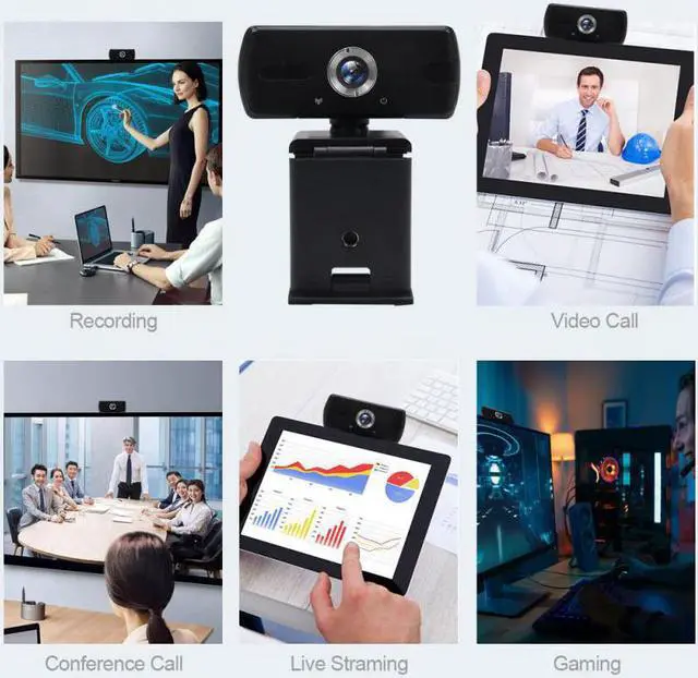 Alt view image 4 of 5 - 2.0 Full HD 1080P Webcam Camera Built-in Stereo Microphone Digital Web Cam With Mini Tripod For Cmputer Laptop Desktop