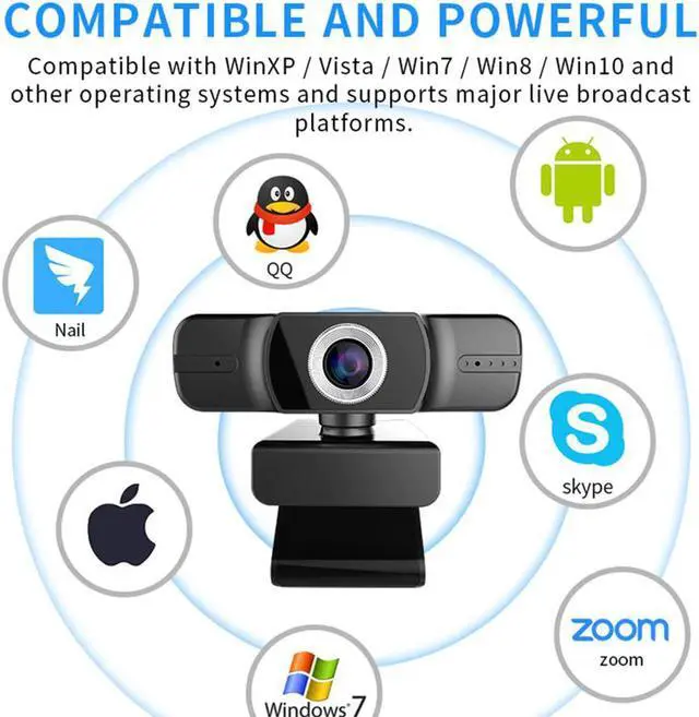 Alt view image 2 of 5 - USB Web Camera 1080P HD 5MP Computer Camera Webcams Built-In Sound-absorbing Microphone 1920 *1080 Dynamic Resolution
