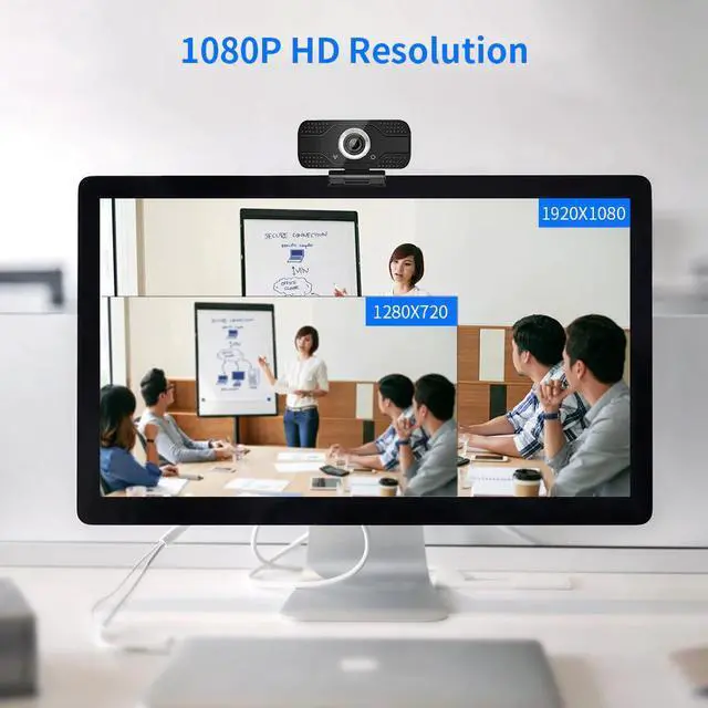 Alt view image 2 of 5 - 1080P HD USB Webcam Rotatable Mini Web Camera Plug and Play with Micphone For PC Computer Desktop Laptops Video Conference Work