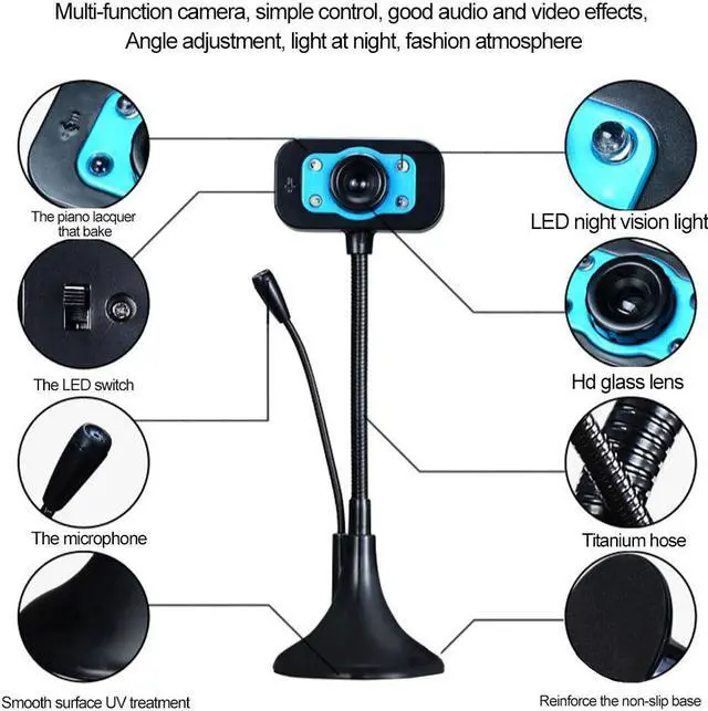 Alt view image 3 of 5 - 360 Degrees Clip-On Camera For Skype Computer Youtube PC Laptop Windows XP USB HD Webcam Micro High Definition Web Cam In stock