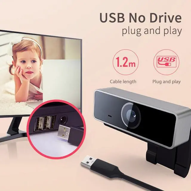 Alt view image 4 of 5 - 2020 Full HD Webcam 1080p 60fps USB Streaming Web cam 1920*1080P Computer Laptop Camera with Microphone Digital Video Recorde