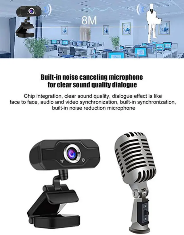 Alt view image 2 of 5 - 1080p/720p Full HD Webcam Mini Pc Computer Web Camera with Microphone Portable USB Webcam for Video Recorder Online Meeting