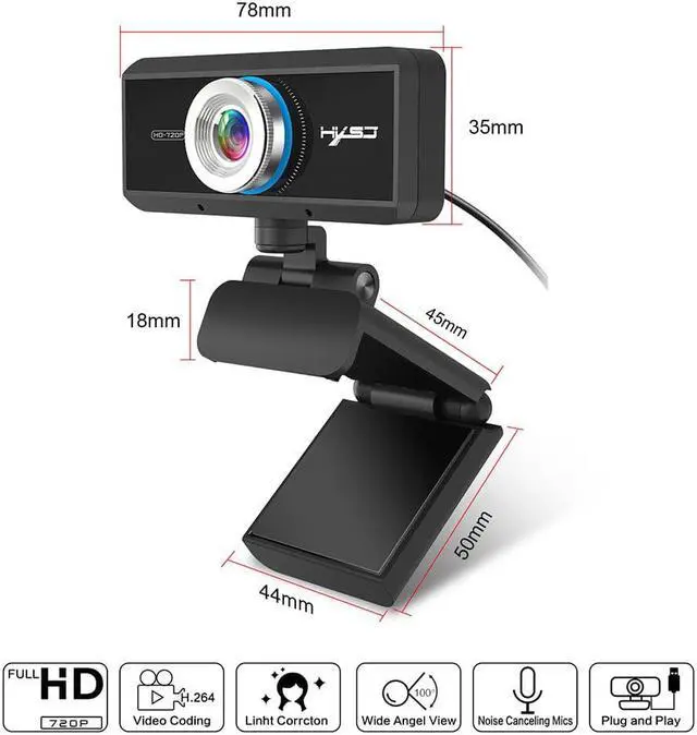 Alt view image 3 of 7 - 1080P Full HD Webcam Built-in Microphone USB Plug and Play Video Conference Live Streaming Web Camera for Desktop Laptop PC