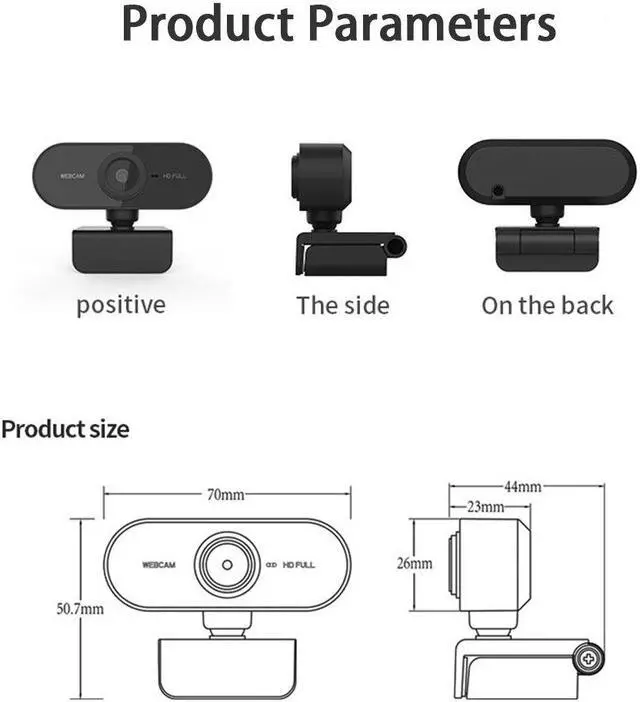 Alt view image 5 of 5 - Webcam 1080p Web Camera USB PC Computer Webcam with Microphone Auto Focus Full  Camera Video Webcam for PC Laptop Desktop