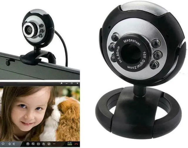 Alt view image 5 of 5 - HD Camera with Microphone 30 Mega Pixel Web Cam 6 LED HD Webcam Camera MIC FOR PC LAPTOP