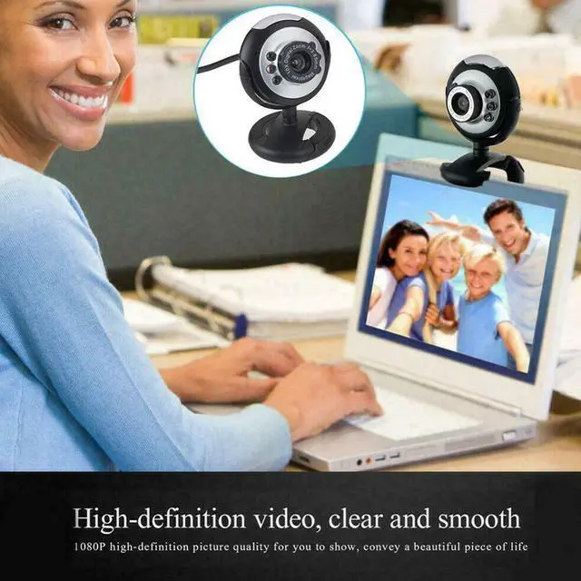 Alt view image 4 of 5 - HD Camera with Microphone 30 Mega Pixel Web Cam 6 LED HD Webcam Camera MIC FOR PC LAPTOP