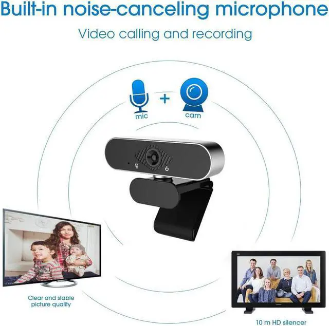 Alt view image 2 of 5 - 1080P Web Computer  Camera 2.0 USB Stream HD Webcam with rotatable 360° Built-in Dual Mics Smart For Desktop Laptops Game Cam