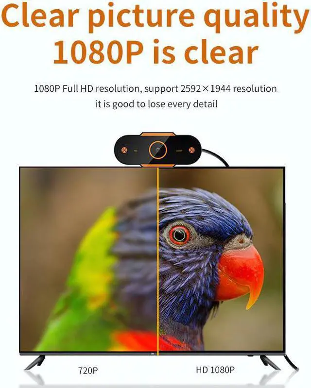 Alt view image 5 of 5 - 1080P/720P/480P HD Webcam 5 Million Pixels USB 2.0 Auto Focus Web Camera With Mic For Computer PC Laptop For Live Video Call