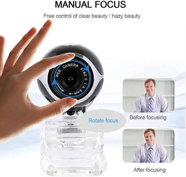 Alt view image 3 of 5 - 480P Webcam Cam 360 Degree Rotatable Web Camera Video Recording Call USB Camera With Micr For PC Laptop Desktop Computer