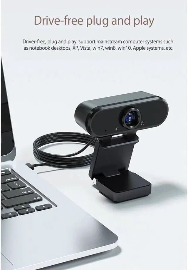 Alt view image 3 of 7 - Full HD 1080P Webcam USB Pc Computer Camera with Microphone Driver-free Video Webcam for Online Teaching Live Broadcast