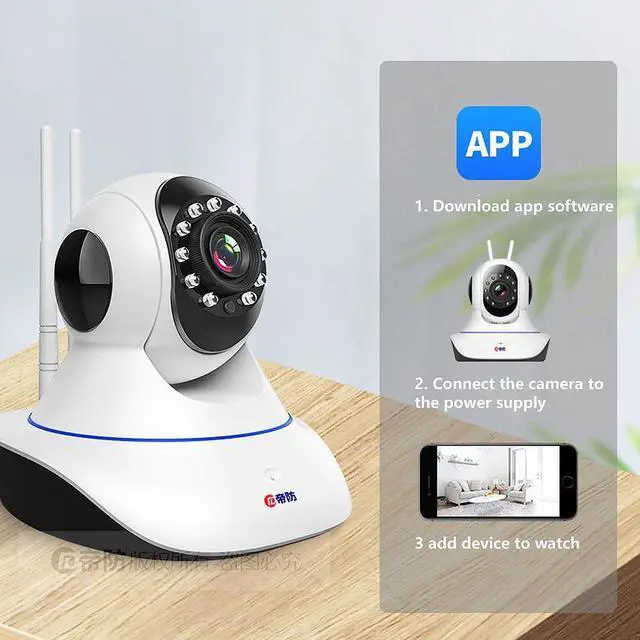 Alt view image 4 of 5 - Camera 360 Degree Home Surveillance Camera Wifi Remote Hd Monitor Webcam Monitor Wifi Night Vision Web Cam