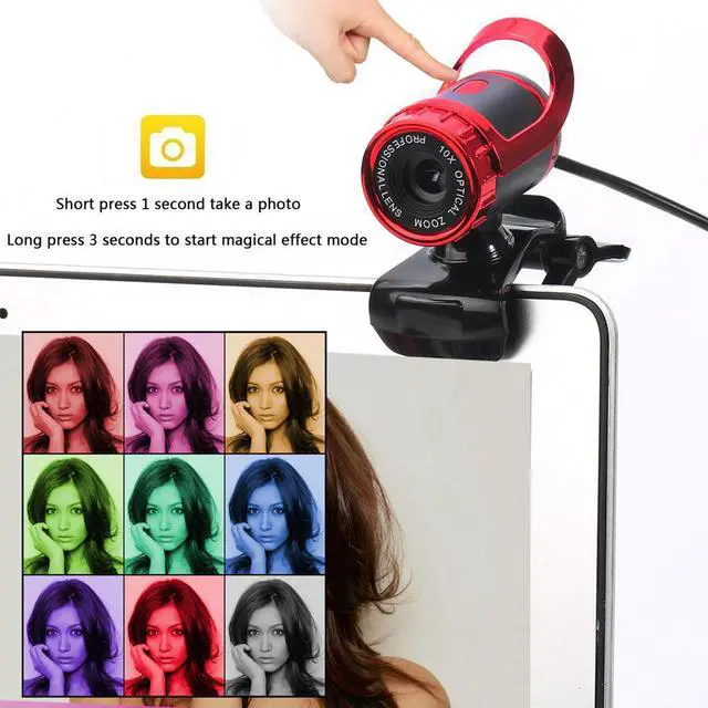 Alt view image 2 of 5 - 12 million pixels High Definition Camera Web Cam 360 Degree  USB MIC Clip-on for Laptop Desktop Computer Accessory
