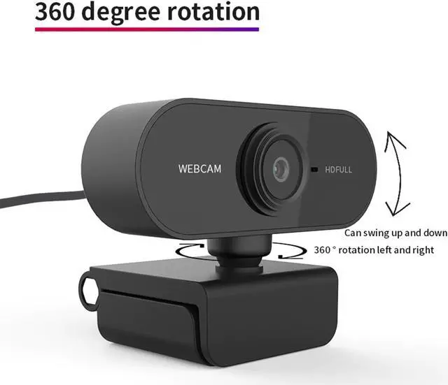 Alt view image 7 of 7 - Full HD 1080P Webcam USB Mini Computer Camera Built-in Microphone Flexible Rotatable for Laptops Desktop and Gaming Web cam