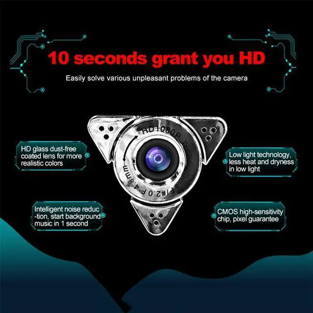 Alt view image 3 of 5 - 1080P Webcam Lightweight Web Camera Webcam Built-in Microphone High Pixel for Computer PC Live Streaming Video Conference