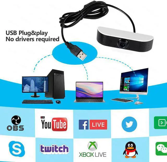 Alt view image 4 of 5 - 1080P USB HD Web Camera Two-way Audio Talk 1920x1080  Plug and Play Mini  Support Windows/Android/Linux/Mac System