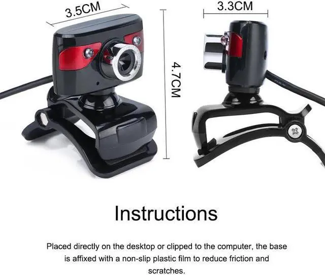Alt view image 4 of 5 - Web Camera USB Webcam 2 Led Web Cam with MIC Clip-on for Skype Youtube Computer PC Laptop Notebook Camera