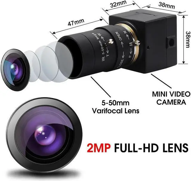 Alt view image 2 of 5 - HD CCTV Camera 1080P WebcamSony IMX322 Low Light 0.01Lux Web Camera 2MP USB 2.0 Video Camera For Machine Vision