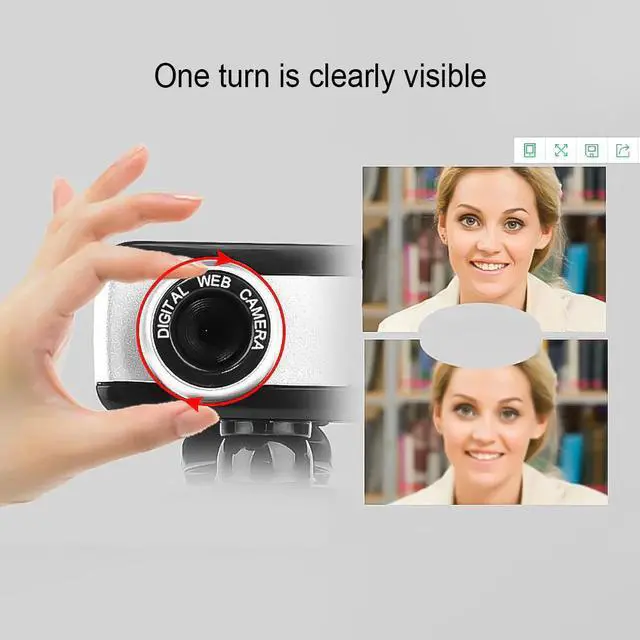 Alt view image 4 of 7 - CMOS Sensor Web Computer Camera Built-in Microphone USB Plug and Play for Desktop PC Laptop for Video Calling A7220C HD