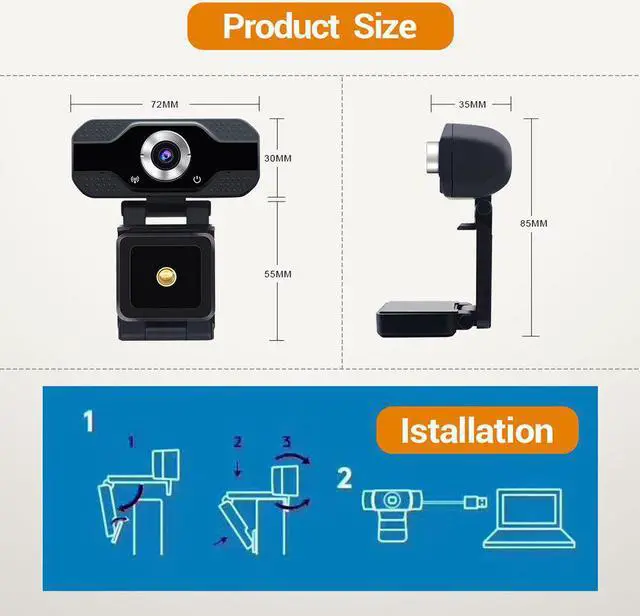 Alt view image 5 of 5 - Webcam USB Plug and Play Video Recording 1080P HD Web Camera Camcorder PC for School Office Work Accessories