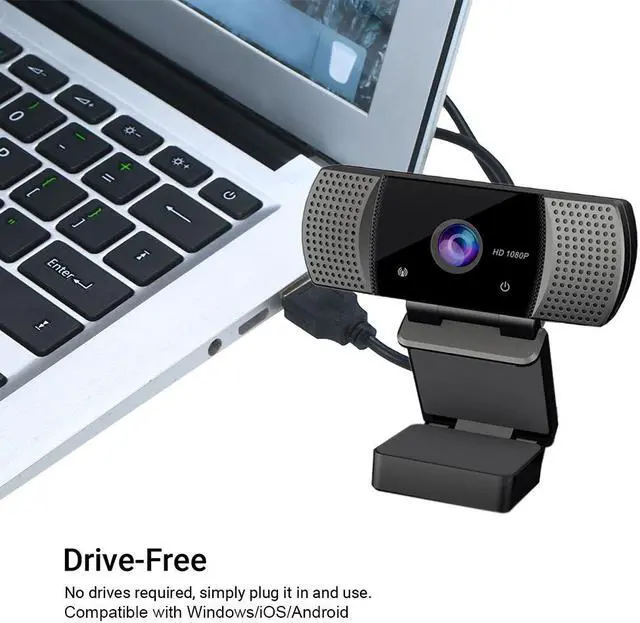 Alt view image 3 of 5 - 1080P Full HD 4K 30FPS Wide Angle USB Webcam with Privacy Cover Mic Web Cam For Computer PC Conference Web Camera