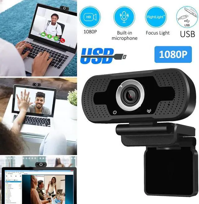 Main image of 1080P HD Computer Camera USB Web Camera Webcam Built-In Sound-Absorbing Stereo Microphone Free Driver For Office Video Net Class