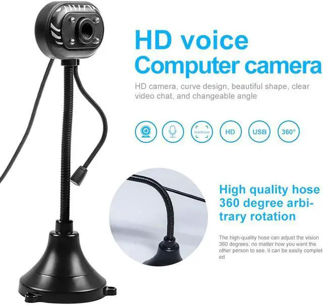Alt view image 2 of 5 - Computer HD Webcam Video Webcam USB Camera Builtin Microphone Video Teaching Live With Mic HD LED Web Camera MIC Computer