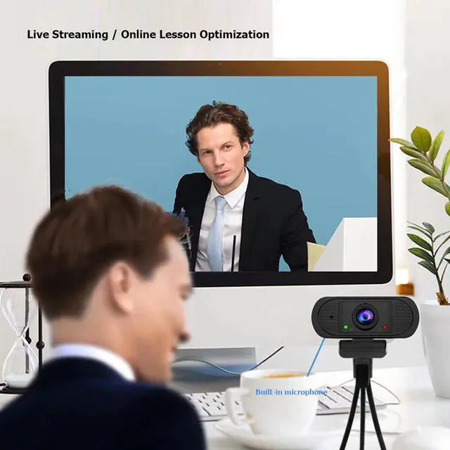 Alt view image 4 of 5 - 1080P 4k Full HD 1080P Video Web camera Widescreen Video Calling and Recording for PC Desktop or Laptop Web cam