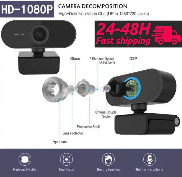 Alt view image 2 of 5 - 1080P HD Auto Focus Computer Camera Webcams USB Web Camera webcam webcam 1080p web camera web cam