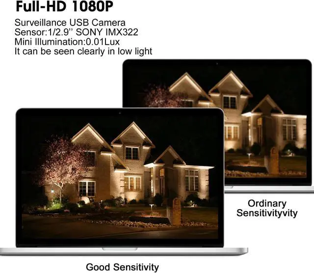 Alt view image 3 of 5 - HD CCTV Camera 1080P WebcamSony IMX322 Low Light 0.01Lux Web Camera 2MP USB 2.0 Video Camera For Machine Vision