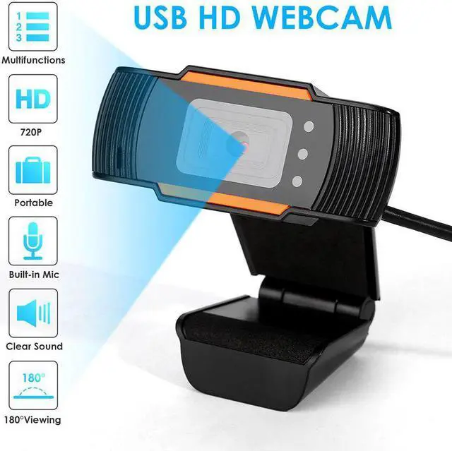 Main image of New 480/720/1080P USB HD Webcam w/Mic 180 Degree Wide Angle Web Camera for Business Conference Noise Reduction Video Recorder