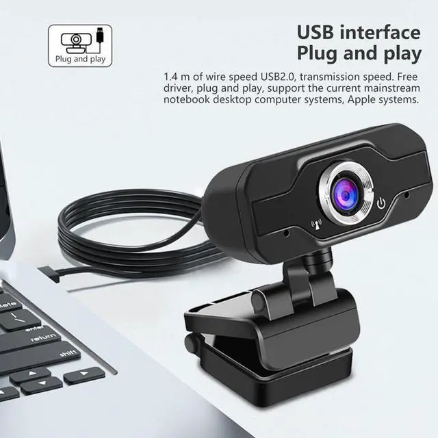 Alt view image 2 of 5 - Full HD 1080p Built-in Microphone Desktop Mini USB Camera Computer  Pro Video web Camera for PC Video Calls