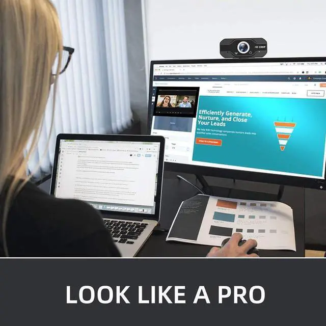 Alt view image 4 of 5 - HD 1080P Webcam Built-in Microphone Smart Web Camera USB For PS4 Desktop Laptops PC Game Cam OS Windows Android