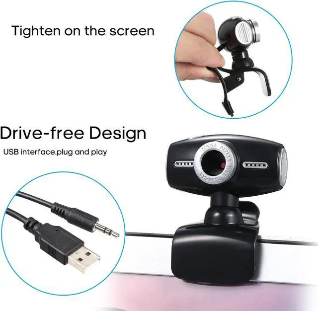 Alt view image 2 of 7 - Webcam 1080p Web Camera PC Laptop Computer Desktop Clip-On Web Camare with Microphone USB Webcam For Video Conference Calling