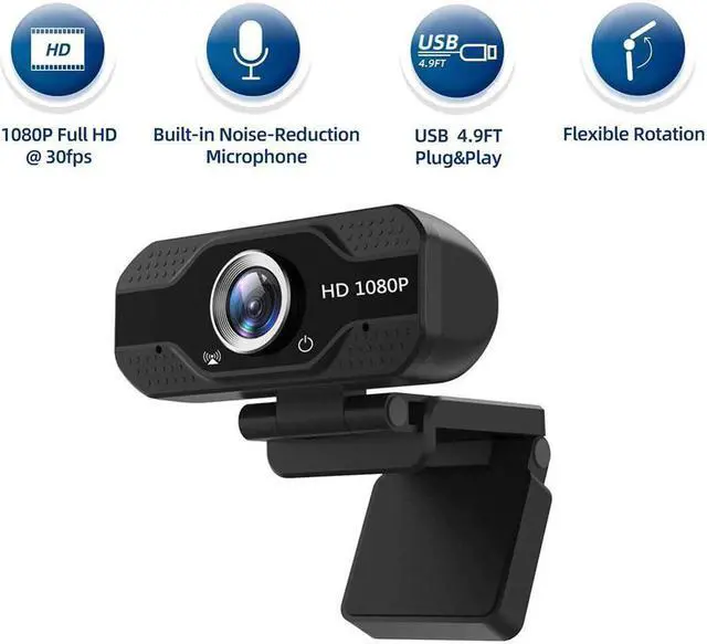 Alt view image 2 of 5 - HD 1080P Webcam Built-in Microphone Smart Web Camera USB For PS4 Desktop Laptops PC Game Cam OS Windows Android
