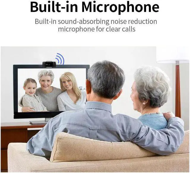 Alt view image 4 of 5 - Webcam 1080P 5MP Conference Web Camera HD Auto Focus Wide Angle Built-in Microphone Web Cam for home Video Meeting pc