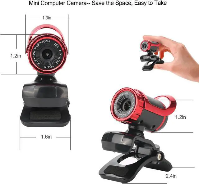 Alt view image 3 of 5 - Camera USB High Definition cam  Cam 360 Degree MIC Clip-on for Skype for Youtube Computer PC Laptop Notebook Camera