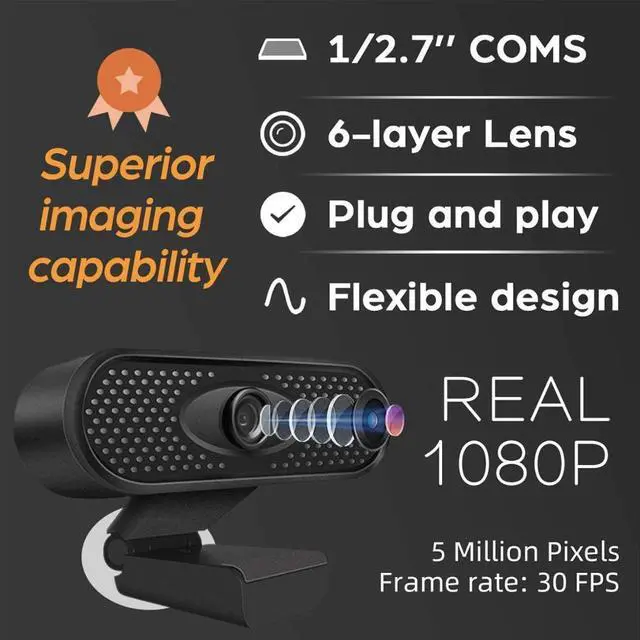 Alt view image 2 of 5 - 1080P Full HD Web Camera With Built-in Microphone USB Plug Web Cam For PC Computer Laptop Desktop YouTube Online Teaching