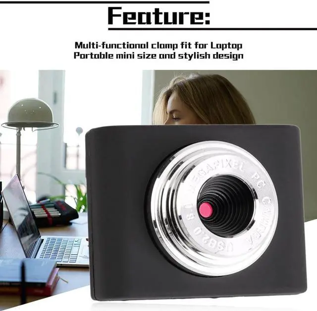 Alt view image 3 of 5 - 8 Million Pixels Mini Webcam HD Web Computer Camera with Microphone for Desktop Laptop Plug and Play for Video Calling