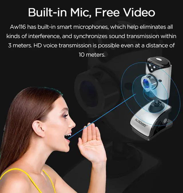 Alt view image 5 of 5 - AW116 SD Webcam with Mic LED Light Free Dirve Web Camera and Computer Camera For pc Live-Broadcast Skype Work