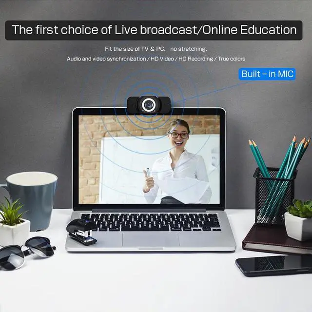 Alt view image 2 of 5 - 30FPS Webcam Full Hd 1080p Usb Pc Web Camera 1920*1080 Mini Digital Web Cam Built-in Stereo Microphone For Windows 10/8/7/ XP